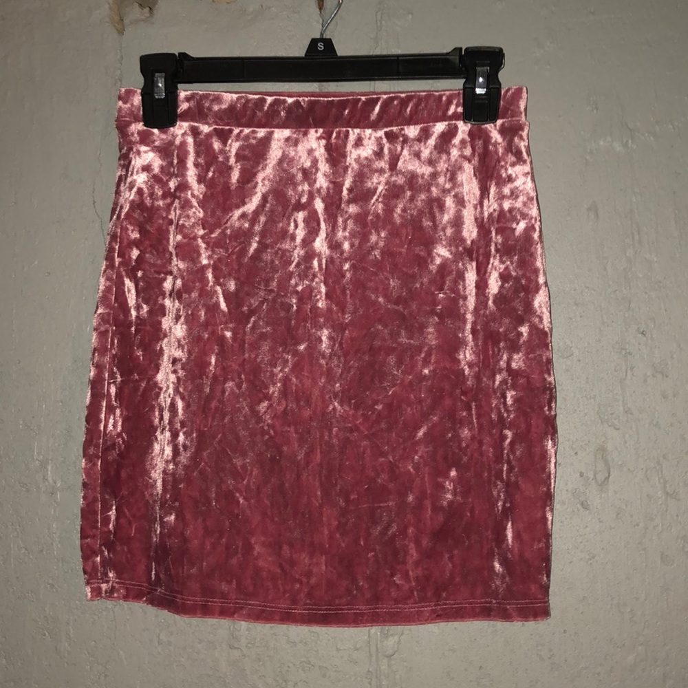Velvet mini skirt